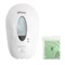 Дозатор СЕНСОРНЫЙ,для жидкого МЫЛА, модель КОКОН с окошком, пластик АБС, БЕЛЫЙ, с датчиком объёма жидкости и уровеня заряда батарей, 1000 мл 721