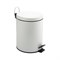 Ведро из нержавеющей стали, с педалью, круглое, 5 литров, цвет БЕЛЫЙ. 2305