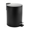 Ведро из нержавеющей стали, с педалью, круглое, 5 литров, плоская крышка, винтообразное, цвет ЧЁРНЫЙ. 7055