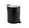 Ведро из нержавеющей стали, с педалью, круглое, 5 литров, плоская крышка, винтообразное, цвет ЧЁРНЫЙ. 7055