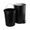 Ведро из нержавеющей стали, с педалью, круглое, 12 литров, цвет ЧЁРНЫЙ. 2412