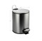 Ведро из нержавеющей стали, с педалью, круглое, 5 литров, плоская крышка микролифт, цвет САТИН. 10500