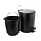 Ведро из нержавеющей стали, с педалью, круглое, 5 литров, плоская крышка микролифт, цвет ЧЁРНЫЙ. 10501