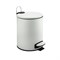 Ведро из нержавеющей стали, с педалью, круглое, 5 литров, плоская крышка микролифт, цвет БЕЛЫЙ. 10502