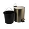Ведро из нержавеющей стали, с педалью, круглое, 5 литров, плоская крышка микролифт, цвет БРОНЗА. 10503