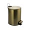 Ведро из нержавеющей стали, с педалью, круглое, 5 литров, плоская крышка микролифт, цвет МАТОВОЕ ЗОЛОТО. 10504