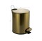 Ведро из нержавеющей стали, с педалью, круглое, 5 литров, плоская крышка микролифт, цвет МАТОВОЕ ЗОЛОТО. 10504