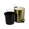 Ведро из нержавеющей стали, с педалью, круглое, 5 литров, плоская крышка микролифт, цвет МАТОВОЕ ЗОЛОТО. 10504