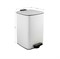 Ведро из нержавеющей стали, с педалью, квадратное, 16 литров, крышка микролифт, цвет БЕЛЫЙ. 10816-V