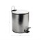Ведро из нержавеющей стали, с педалью, круглое, 5 литров, с декоративной поверхностью, цвет ХРОМ. 105-S